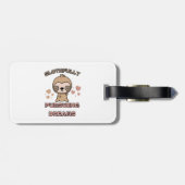 Kawaii Sloth Animal Pun Gepäckanhänger (Rückseite horizontal)