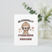 Kawaii Sloth Animal Pun Postkarte (Stehend Vorderseite)