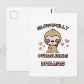 Kawaii Sloth Animal Pun Postkarte (Vorne/Hinten)
