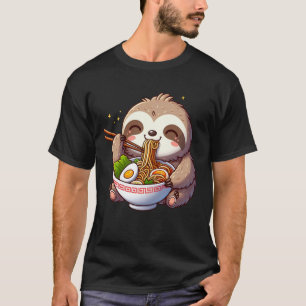 Kawaii Sloth Eating Ramen Noodle Anime Japanisch T-Shirt