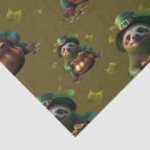 Kawaii-Sloth. Funny Irish Leprechaun. Saint Patric Seidenpapier (Detail)
