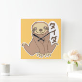 Kawaii Sloth Quadratische Wanduhr (Zuhause)
