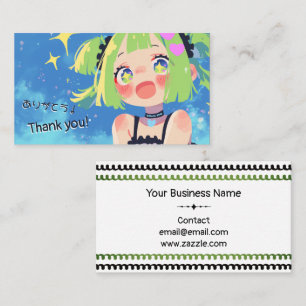Kawaii Small Business Dankeschön Einlage Visitenkarte