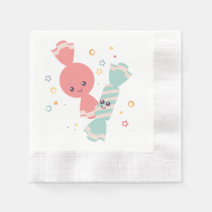 Kawaii Smiling Candy Paper Napkins Serviette
