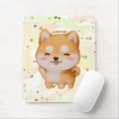 Kawaii Smiling Cartoon-Style Shiba Inu Mousepad (Mit Mouse)