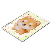 Kawaii Smiling Cartoon-Style Shiba Inu Notizblock (Linke Seite)