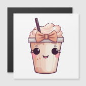 Kawaii Smiling Frappe Magnetkarte (Vorne/Hinten)