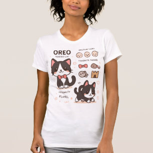 Kawaii Smoking-Cat Charakterblatt Süße Katzenkunst T-Shirt