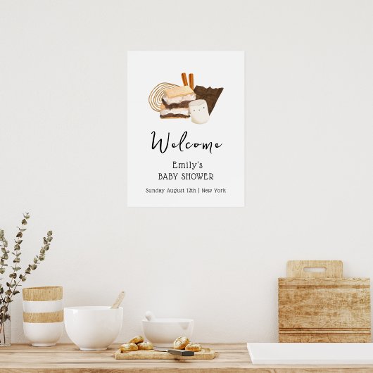 Kawaii S'more Fun Baby Dusche Willkommen Poster (Küche)
