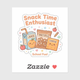 Kawaii Snack-Zeit-Enthusiast Süßes Schulessen Aufkleber