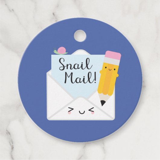 Kawaii Snail Mail Geschenkanhänger (Vorderseite)