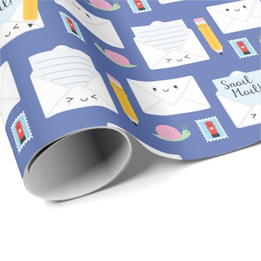 Kawaii Snail Mail Geschenkpapier (Rolleneckpunkt)