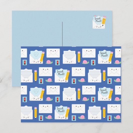 Kawaii Snail Mail Postkarte (Vorne/Hinten)