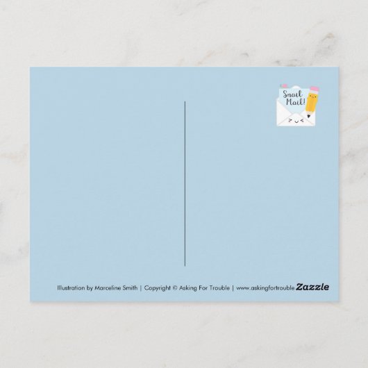 Kawaii Snail Mail Postkarte (Rückseite)