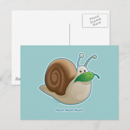 Kawaii Snail Postkarte (Vorne/Hinten)