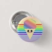 KAWAII SNO CONE RAINBOW STRIPES FAB BUTTON-TASTE BUTTON (Vorne & Hinten)