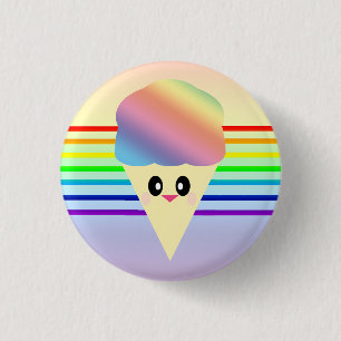 KAWAII SNO KEGEL-REGENBOGEN STRIPES FAB BUTTON