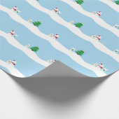 Kawaii Snow Day with Bunny & Bear Christmas Geschenkpapier (Ecke)