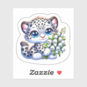 Kawaii Snow Leopard Urcat Anime Stickers Aufkleber (Blatt)
