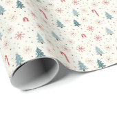 Kawaii-Snowflakes-Muster Geschenkpapier (Rolleneckpunkt)