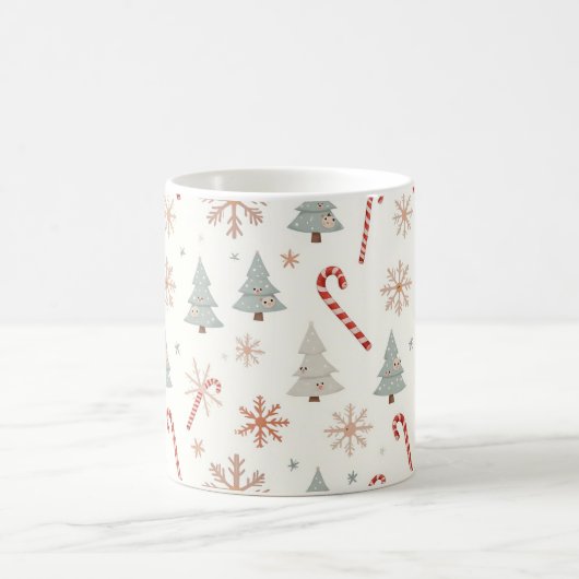 Kawaii-Snowflakes-Muster Kaffeetasse (Mittel)