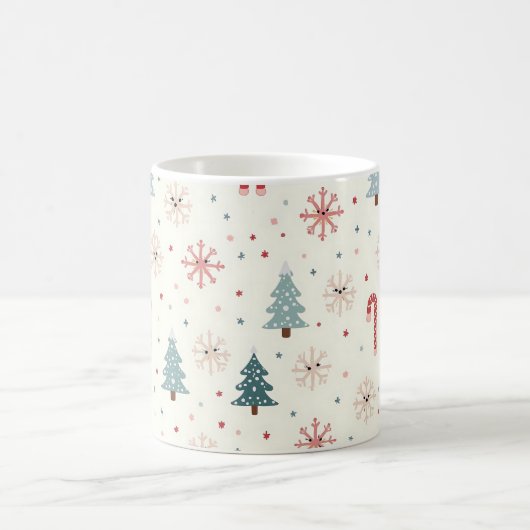 Kawaii-Snowflakes-Muster Kaffeetasse (Mittel)