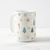 Kawaii-Snowflakes-Muster Kaffeetasse (Vorderseite Links)