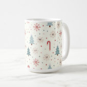 Kawaii-Snowflakes-Muster Kaffeetasse (VorderseiteRechts)