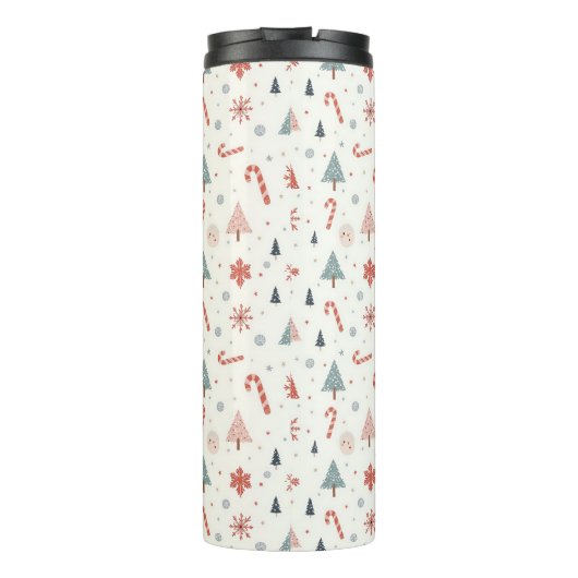 Kawaii-Snowflakes-Muster Thermosbecher (Rückseite)