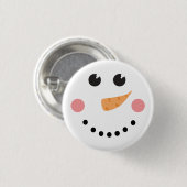 Kawaii Snowman Face mit Karottennase Button (Vorne & Hinten)