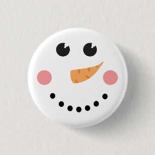 Kawaii Snowman Face mit Karottennase Button