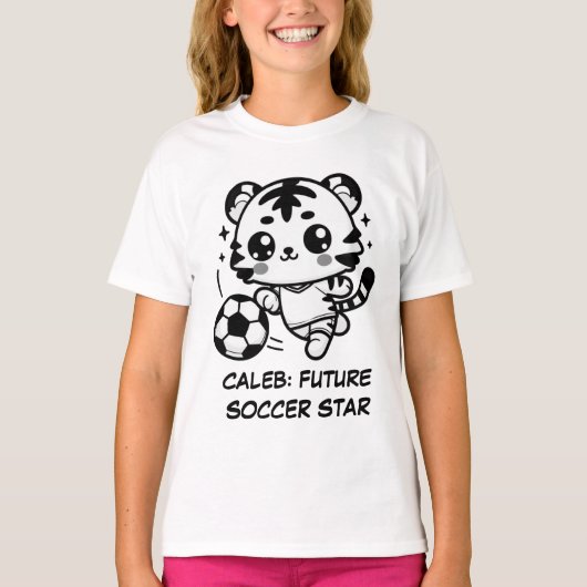 Kawaii Soccer Tiger T-Shirt (Vorderseite)