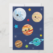 Kawaii Solar System außerhalb dieser Welt Geburtst Einladung (Rückseite)