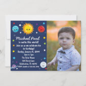 Kawaii Solar System außerhalb dieser Welt Geburtst Einladung (Vorderseite)