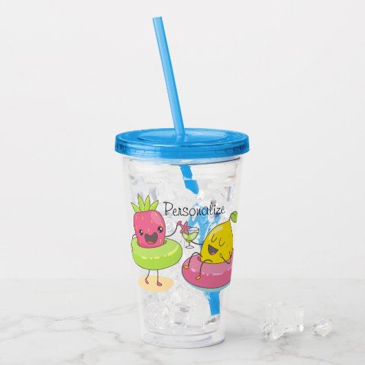 Kawaii Sommer-Frucht Acryltrinkbecher (Vorderseite Ice)