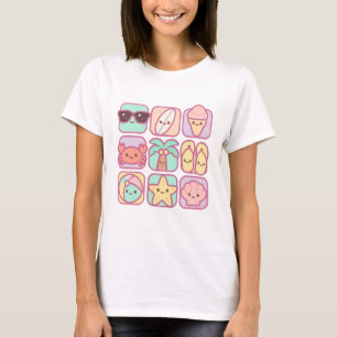 Kawaii Sommer Icons – Süße Strand Vibes Kollektion T-Shirt
