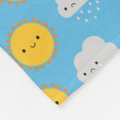 Kawaii Sonne & Regen Fleecedecke (Ecke)