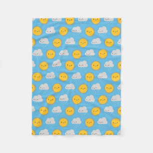 Kawaii Sonne & Regen Fleecedecke