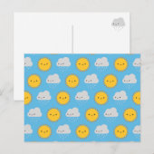 Kawaii Sonne & Regen Postkarte (Vorne/Hinten)