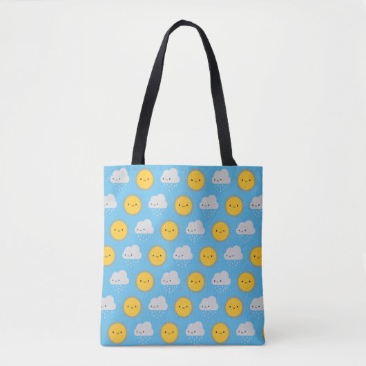 Kawaii Sonne & Regen Tasche (Vorderseite)