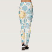 Kawaii-Sonne- und Mondmuster - Whimsikfarben Leggings (Rückseite)