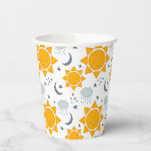 Kawaii Sonnen, Monde und Wolken Pappbecher (Links)