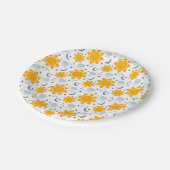 Kawaii Sonnen, Monde und Wolken Pappteller (Schrägansicht)