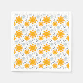 Kawaii Sonnen, Monde und Wolken Serviette (Vorderseite)