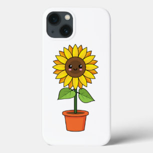 Kawaii Sonnenblume Pflanze in einem Topf Case-Mate iPhone Hülle