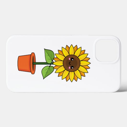 Kawaii Sonnenblume Pflanze in einem Topf Case-Mate iPhone Hülle (Rückseite (Horizontal))