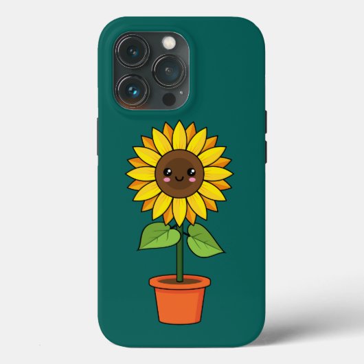 Kawaii Sonnenblume Pflanze in einem Topf Case-Mate iPhone Hülle (Rückseite)