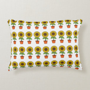 Kawaii Sonnenblume Pflanze in einem Topf Dekokissen
