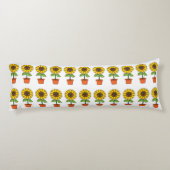 Kawaii Sonnenblume Pflanze in einem Topf Seitenschläferkissen (Rückseite)