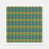 Kawaii Sonnenblume Pflanze in einem Topf Serviette (Vorderseite)